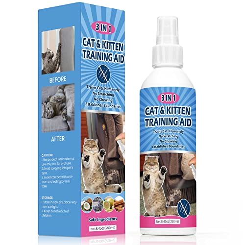 TUIOOE Cat Spray Deterrent 250ml/8.45OZ, Cat Repellent Outdoor for Cat & Dog - Anti-Scratching & Biting, Protect Furniture, Floor & Plants & Safe for Pets, Stay Away from Restricted Areas