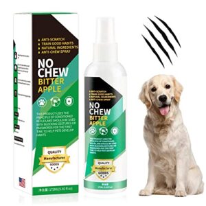 tuiooe bitter apple spray for dogs to stop chewing - prevent licking, marking, chewing - anti chew deterrent no chew spray | alcohol free, non-toxic, no sting & no smell - indoor & outdoor safe 175ml