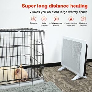 Clawsable Large Dog House Heater with Thermostat, Graphene Pet Heater for Dog, Warm Enough for Multi-Dogs, Pet Warmer w/ 2 Heating Mode (400/800W), Electric Heater Warmer for Chicken Coop Dog Cat Cage