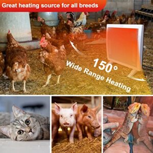 Clawsable Large Dog House Heater with Thermostat, Graphene Pet Heater for Dog, Warm Enough for Multi-Dogs, Pet Warmer w/ 2 Heating Mode (400/800W), Electric Heater Warmer for Chicken Coop Dog Cat Cage