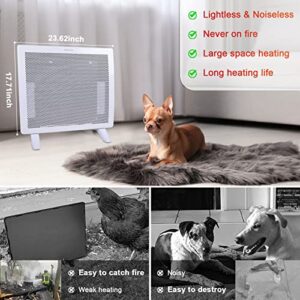 Clawsable Large Dog House Heater with Thermostat, Graphene Pet Heater for Dog, Warm Enough for Multi-Dogs, Pet Warmer w/ 2 Heating Mode (400/800W), Electric Heater Warmer for Chicken Coop Dog Cat Cage