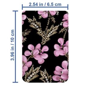 Diascia Pack of 2 - Cellphone Stick on Leather Cardholder ( Pink Flowers Imitation Pattern Pattern ) ID Credit Card Pouch Wallet Pocket Sleeve