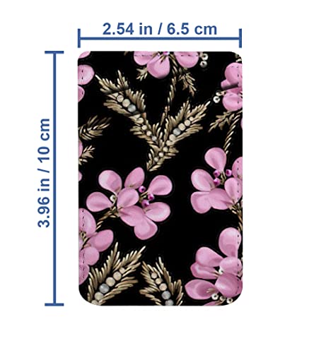 Diascia Pack of 2 - Cellphone Stick on Leather Cardholder ( Pink Flowers Imitation Pattern Pattern ) ID Credit Card Pouch Wallet Pocket Sleeve