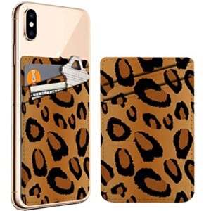 diascia pack of 2 - cellphone stick on leather cardholder ( leopard tiling pattern pattern ) id credit card pouch wallet pocket sleeve