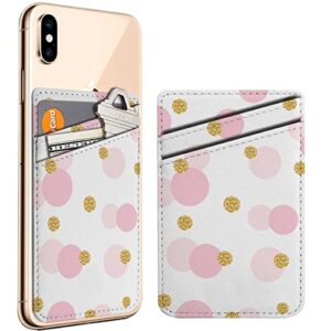 diascia pack of 2 - cellphone stick on leather cardholder ( glitter confetti polka dot pattern pattern ) id credit card pouch wallet pocket sleeve