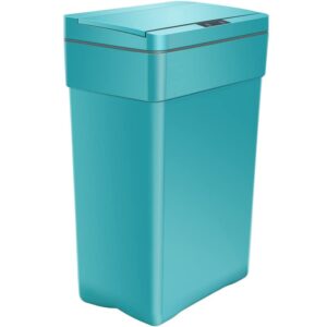 mghh trash can, automatic garbage can, plastic touch free waste bins 13 gallon/50 liter with lid for bedroom, bathroom,kitchen, office, living room, bathroom-blue