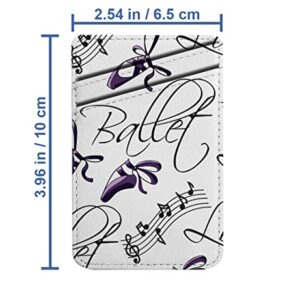 Pack of 2 - Cellphone Stick on Leather Cardholder ( Cute Beautiful Ballet Pattern Pattern ) ID Credit Card Pouch Wallet Pocket Sleeve