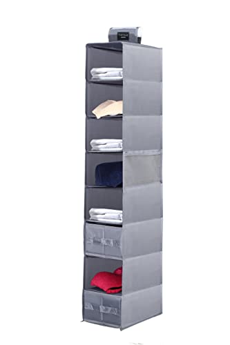 TreeHouse London Hanging Wig Organizer for Closet – Wig Storage for Multiple Wigs, Hair Extensions & Wig Accessory Holder – Space Saving Hanger Rack - with 2 Drawers (Gray)