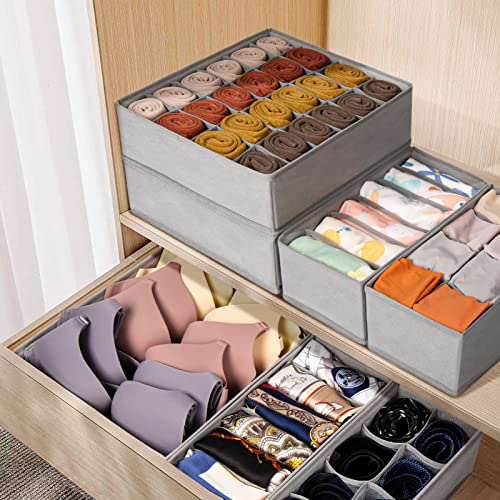 31 PCS Drawer Organizer Set for Bedroom Bathroom, 25 Pcs Clear Plastic Drawer Organizer Trays and 6 Pack Drawer Organizers for Clothing