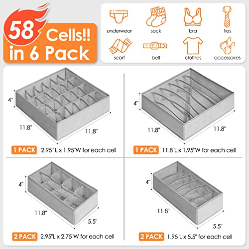 31 PCS Drawer Organizer Set for Bedroom Bathroom, 25 Pcs Clear Plastic Drawer Organizer Trays and 6 Pack Drawer Organizers for Clothing