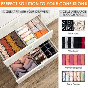 31 PCS Drawer Organizer Set for Bedroom Bathroom, 25 Pcs Clear Plastic Drawer Organizer Trays and 6 Pack Drawer Organizers for Clothing