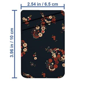 Diascia Pack of 2 - Cellphone Stick on Leather Cardholder ( Pretty Boho Floral Paisley Pattern Pattern ) ID Credit Card Pouch Wallet Pocket Sleeve