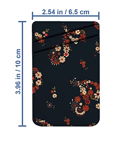 Diascia Pack of 2 - Cellphone Stick on Leather Cardholder ( Pretty Boho Floral Paisley Pattern Pattern ) ID Credit Card Pouch Wallet Pocket Sleeve