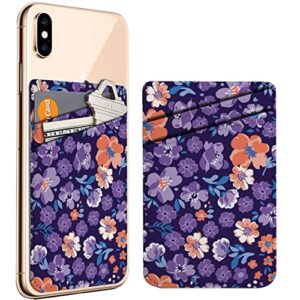 pack of 2 - cellphone stick on leather cardholder ( pretty ditsy floral pattern pattern ) id credit card pouch wallet pocket sleeve
