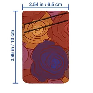 Diascia Pack of 2 - Cellphone Stick on Leather Cardholder ( Flower Blossom Petal Blooming Pattern Pattern ) ID Credit Card Pouch Wallet Pocket Sleeve