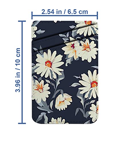 Diascia Pack of 2 - Cellphone Stick on Leather Cardholder ( Pretty Daisy Floral Print Pattern Pattern ) ID Credit Card Pouch Wallet Pocket Sleeve