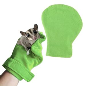 Zerodis Small Animals Calming Glove,Sugar Gliders Comfy Bonding Mitt Anti Bite Pet Handling Glove Grooming Bite Proof Protection Supplies for Hedgehogs Rats Hamsters (Green)