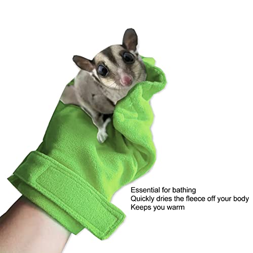 Zerodis Small Animals Calming Glove,Sugar Gliders Comfy Bonding Mitt Anti Bite Pet Handling Glove Grooming Bite Proof Protection Supplies for Hedgehogs Rats Hamsters (Green)