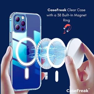 CASEFREAK Clear Case for iPhone 12 Pro Max with Magnetic Ring, Compatible with Mag-Safe Accessories, Slim Fit Protective Case for iPhone 12 Pro Max (6.5" Screen)