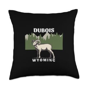 dubois wy graphic dubois wyoming souvenir throw pillow, 18x18, multicolor