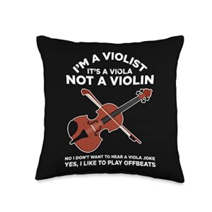 viola musical instrument play viola violist play viola music player orchestra violists throw pillow, 16x16, multicolor