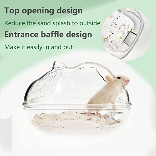 SpringSmart Hamster Bathroom with Scoop Set, Transparent Sand Bathtub with Large Space for Small Animals, Dwarf Hamster Toilet (M(6X4X4 inch))