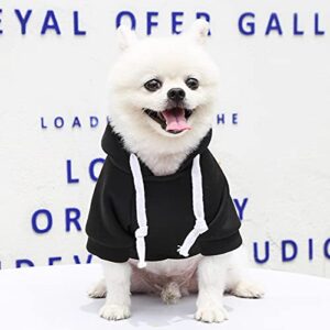 Pet Clothes Hooded Sweatshirt for Dogs Cat Pet Autumn and Winter Zipper Fleece Pocket Sweatshirt Black Tops Pet Cats and Dogs Hoodies Cute Warm Pet Clothes Sweater for Dogs Medium Size (Black 1, XS)