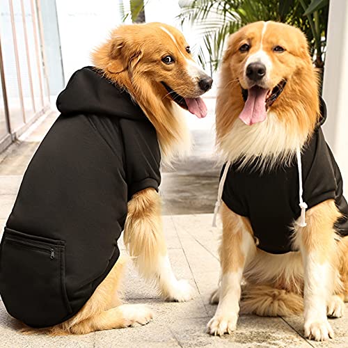 Pet Clothes Hooded Sweatshirt for Dogs Cat Pet Autumn and Winter Zipper Fleece Pocket Sweatshirt Black Tops Pet Cats and Dogs Hoodies Cute Warm Pet Clothes Sweater for Dogs Medium Size (Black 1, XS)