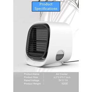 HJINGBIN Air Cooler Bedroom, 7 Color Led USB Mini Portable Air Conditioner, Professional Sturdy Air Con Portable Unit Suitable for Home and Office