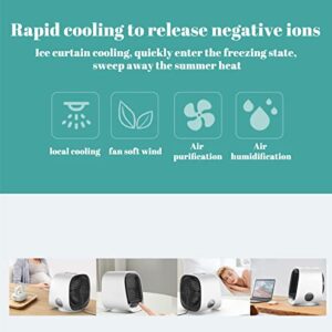 HJINGBIN Air Cooler Bedroom, 7 Color Led USB Mini Portable Air Conditioner, Professional Sturdy Air Con Portable Unit Suitable for Home and Office