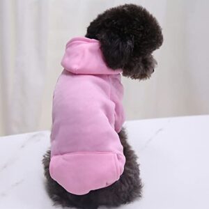 Ruio Dog Christmas Costume Puppy Hoodie Sweater Clothes Fall Winter Dog Boy Medium Fleece for Small Warm Girl with Pocket Dogs - Pet Clothes Dog Sweatshirts for Small Dogs Girl (Pink, XXL)