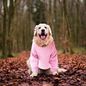 Ruio Dog Christmas Costume Puppy Hoodie Sweater Clothes Fall Winter Dog Boy Medium Fleece for Small Warm Girl with Pocket Dogs - Pet Clothes Dog Sweatshirts for Small Dogs Girl (Pink, XXL)