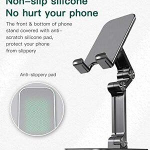 KOPTOR Cell Phone/Tablet Stand, Premiun Luxury Foldable, Portable, Angle/Height Adjustable Desk Phone Dock Holder for iPhone iPad, Samsung, Google Pixel 3.5-7.0-Inch (Silver Onyx)