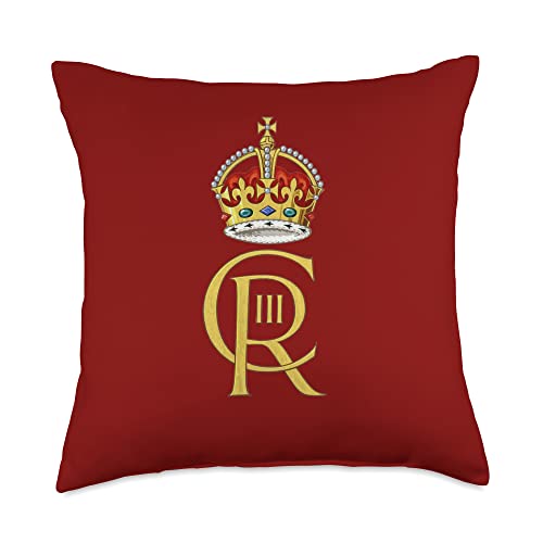 British King Long Live The King God Save The King Union Jack Throw Pillow, 18x18, Multicolor