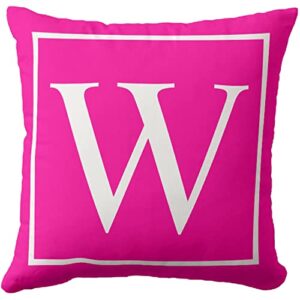 personalized throw pillow cover covers 16 x 16 pillow case customize monogram on hot pink throw pillow case cushion covers for couch, sofa and chair