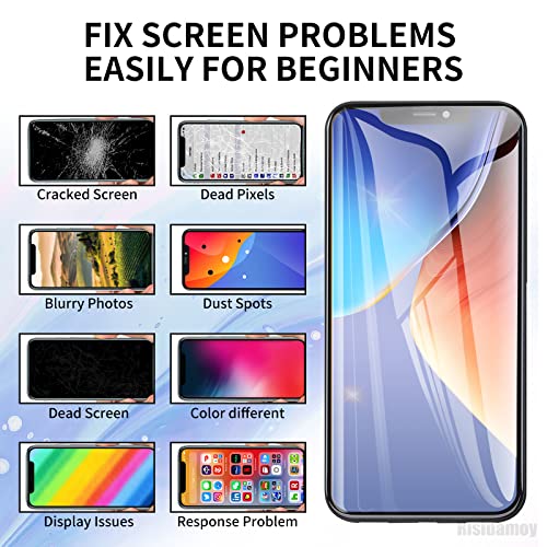 for iPhone 11 Screen Replacement 6.1” with Ear Speaker and Sensor Kit Full Assembly, 3D Touch LCD Display Digitizer Fix Tools with Magnetic Screw Mat Front Earpiece Repair HD Glass A2111, A2223, A2221