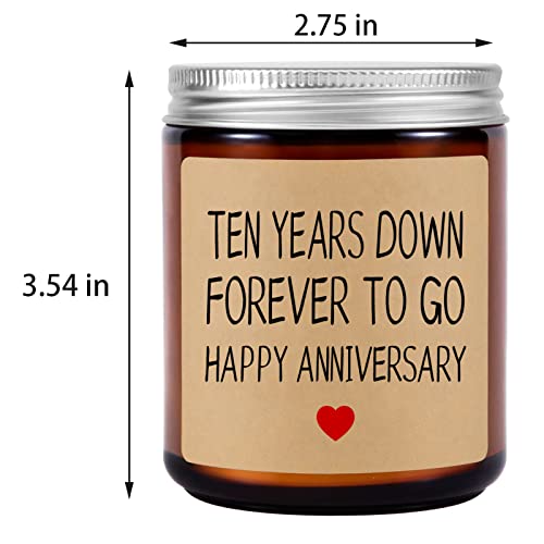 Scented Candle - 10 Years Anniversary Candle Gift for Couple, Happy 10th Anniversary Present for Him, Her, Husband, Wife, Wedding