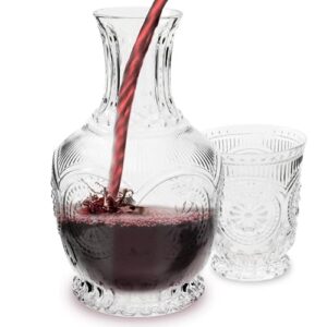 wine decanter set, personalized wine decanter, handcrafted mini wine carafe and glass set also bedside water carafe, mouthwash decanter whisky decanter or bar cart accessories.