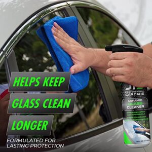 JT's Ceramic Glass Cleaner - Car Window Cleaner | Car Wash All-Natural Streak Free Formula For Car Cleaning | Safe On Tinted & Non-Tinted Glass | Won’t Strip Car Wax or Paint Protection (16 Fl Oz)