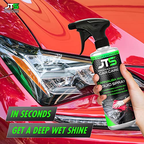 Car Wax with Carnauba Wax Liquid Spray Wax for Car Hybrid Hydrophobic Car Polish and Car Shine Spray Spray Wax Car Sealant & Paint Protection Fast Auto Car Wax Spray Coating (16 Fl Oz)