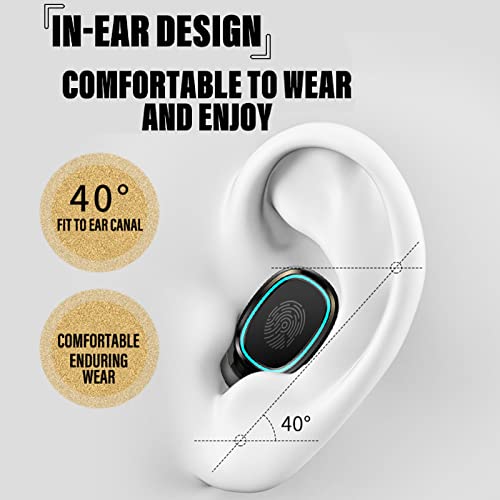 Wireless Earbuds, Mini Blue-tooth Earbuds Headphones Stereo Earphones Anti-sweat, in-Ear Headphones Sports Music Earbuds with Charging Case/Built-in Mic/Noise Cancelling/Immersive Premium Sound