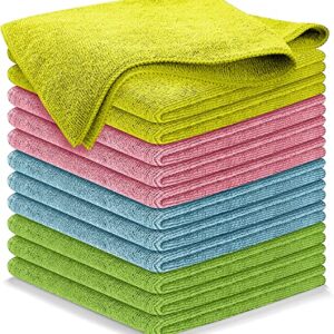 USANOOKS Microfiber Cleaning Cloth - 12Pcs (16x16 inch) High Performance - 1200 Washes, Ultra Absorbent Microfiber Towels for Cars Weave Grime & Liquid for Streak-Free Mirror Shine - Microfiber Cloth