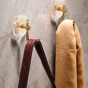 Besser Acrylic Gold Wall Hooks,Acrylic Wall Mounted Hooks,Gold Acrylic Towel Robe Hook 4 Pack,Wall Hooks for Coats