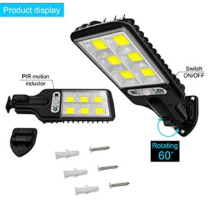 Cagogo Solar Street Light, IP65 Waterproof Outdoor Solar Powered Street Lights Dusk to Da-wn with Motion Sensor LED Security Flo-od Light for Parking Lot, Drive-Way,