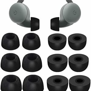 Memory Foam Tips Compatible with Google Pixel Buds A-Series Ear Tips, 6 Pairs No Silicone Noise Reduce Comfortable Fit in Case Eartips Compatible with Google Pixel Buds A Series - S/M/L Black