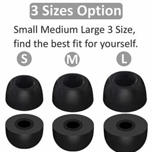 Memory Foam Tips Compatible with Google Pixel Buds A-Series Ear Tips, 6 Pairs No Silicone Noise Reduce Comfortable Fit in Case Eartips Compatible with Google Pixel Buds A Series - S/M/L Black