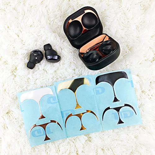 Dust Guard Ear Tips Kit for Galaxy Buds Pro SM-R190, 2 Ultra Thin Dust Proof Metallic Stickers Cover and 6 Pairs Replacement Eartips Compatible with Samsung Galaxy Buds Pro - S/M/L Rose Gold