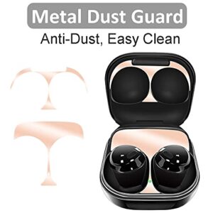 Dust Guard Ear Tips Kit for Galaxy Buds Pro SM-R190, 2 Ultra Thin Dust Proof Metallic Stickers Cover and 6 Pairs Replacement Eartips Compatible with Samsung Galaxy Buds Pro - S/M/L Rose Gold