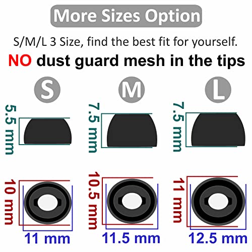 Dust Guard Ear Tips Kit for Galaxy Buds Pro SM-R190, 2 Ultra Thin Dust Proof Metallic Stickers Cover and 6 Pairs Replacement Eartips Compatible with Samsung Galaxy Buds Pro - S/M/L Rose Gold