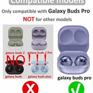 Dust Guard Ear Tips Kit for Galaxy Buds Pro SM-R190, 2 Ultra Thin Dust Proof Metallic Stickers Cover and 6 Pairs Replacement Eartips Compatible with Samsung Galaxy Buds Pro - S/M/L Rose Gold